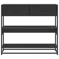 Tavolino Consolle Nero 90x35x80 cm in Legno Multistrato 849179