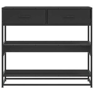 Tavolino Consolle Nero 90x35x80 cm in Legno Multistrato 849179