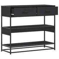 Tavolino Consolle Nero 90x35x80 cm in Legno Multistrato 849179