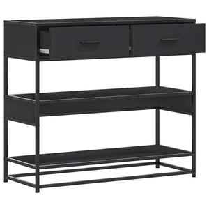 Tavolino Consolle Nero 90x35x80 cm in Legno Multistrato 849179