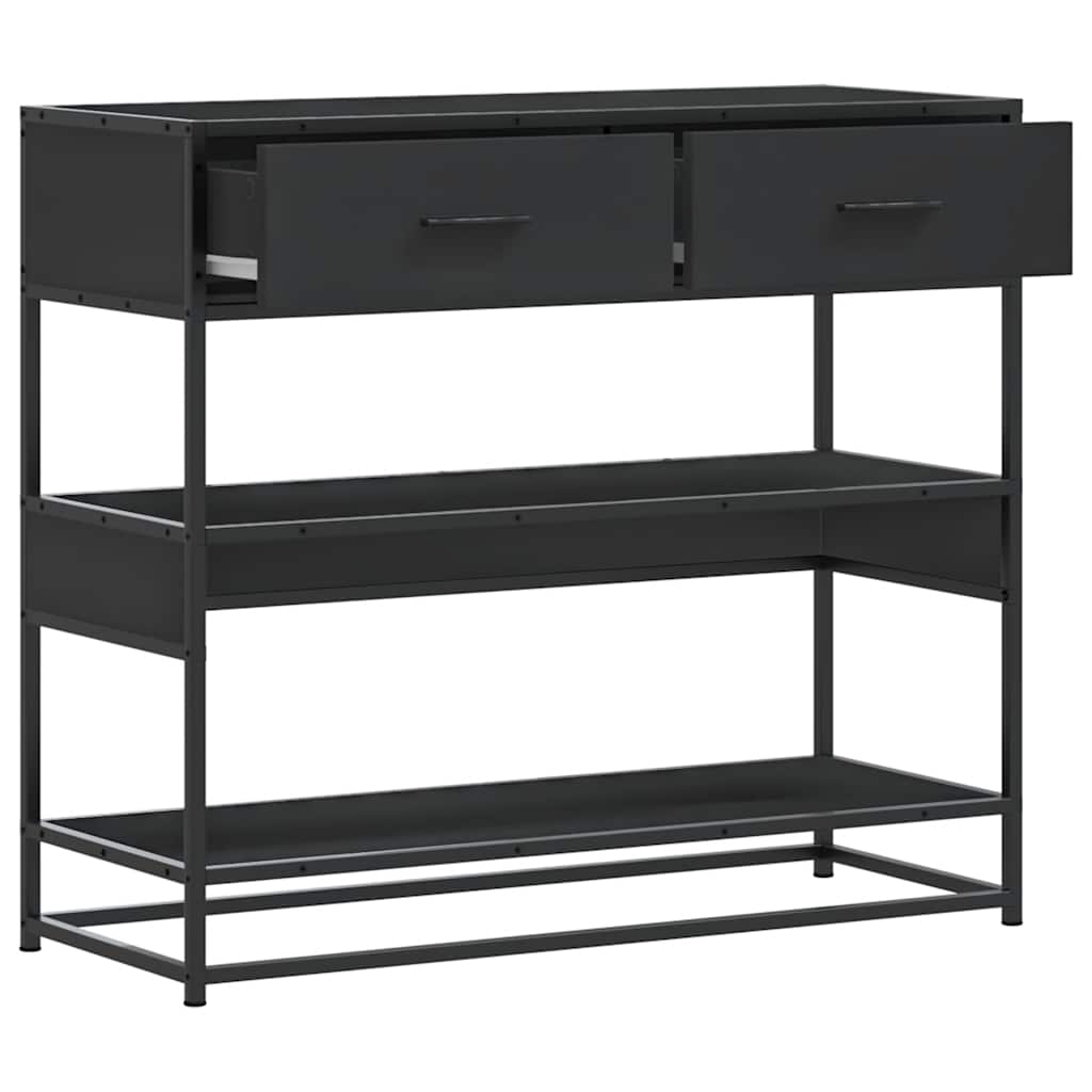 Tavolino Consolle-Tavolino da soggiorno-Tavolo Nero 90x35x80 cm in Legno Multistrato 108261