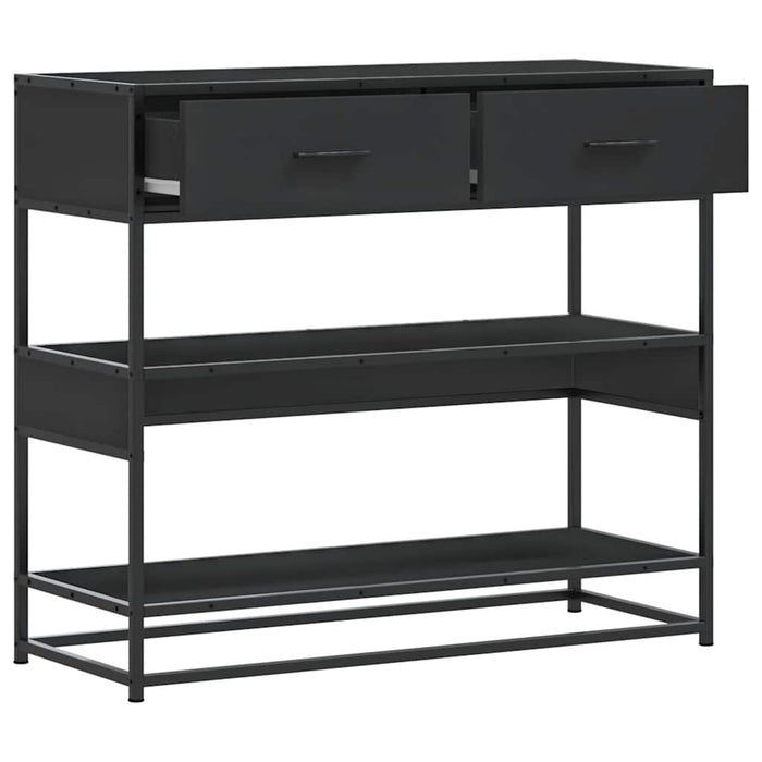 Tavolino Consolle-Tavolino da soggiorno-Tavolo Nero 90x35x80 cm in Legno Multistrato 108261
