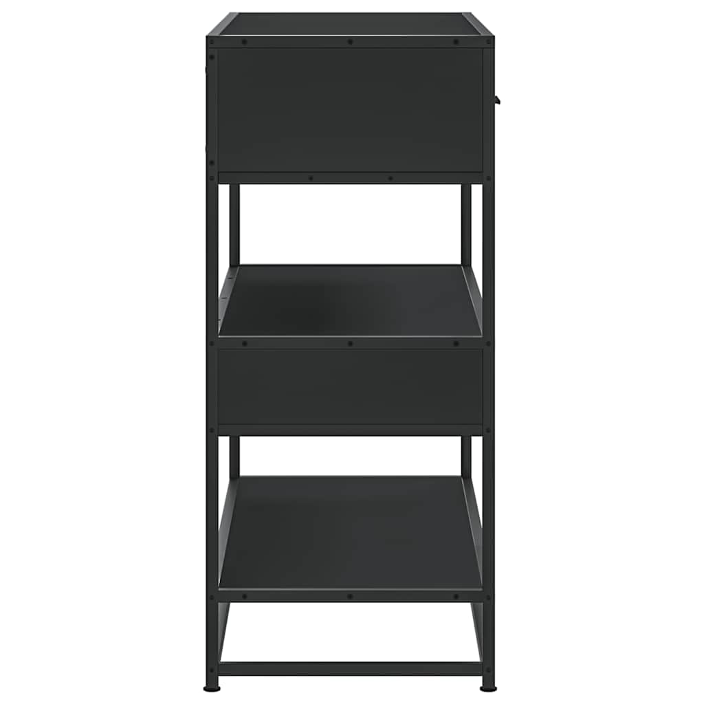 Tavolino Consolle-Tavolino da soggiorno-Tavolo Nero 90x35x80 cm in Legno Multistrato 108261