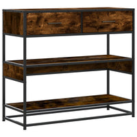 Tavolino Consolle Rovere Fumo 90x35x80 cm in Legno Multistrato
