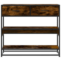Tavolino Consolle Rovere Fumo 90x35x80 cm in Legno Multistrato