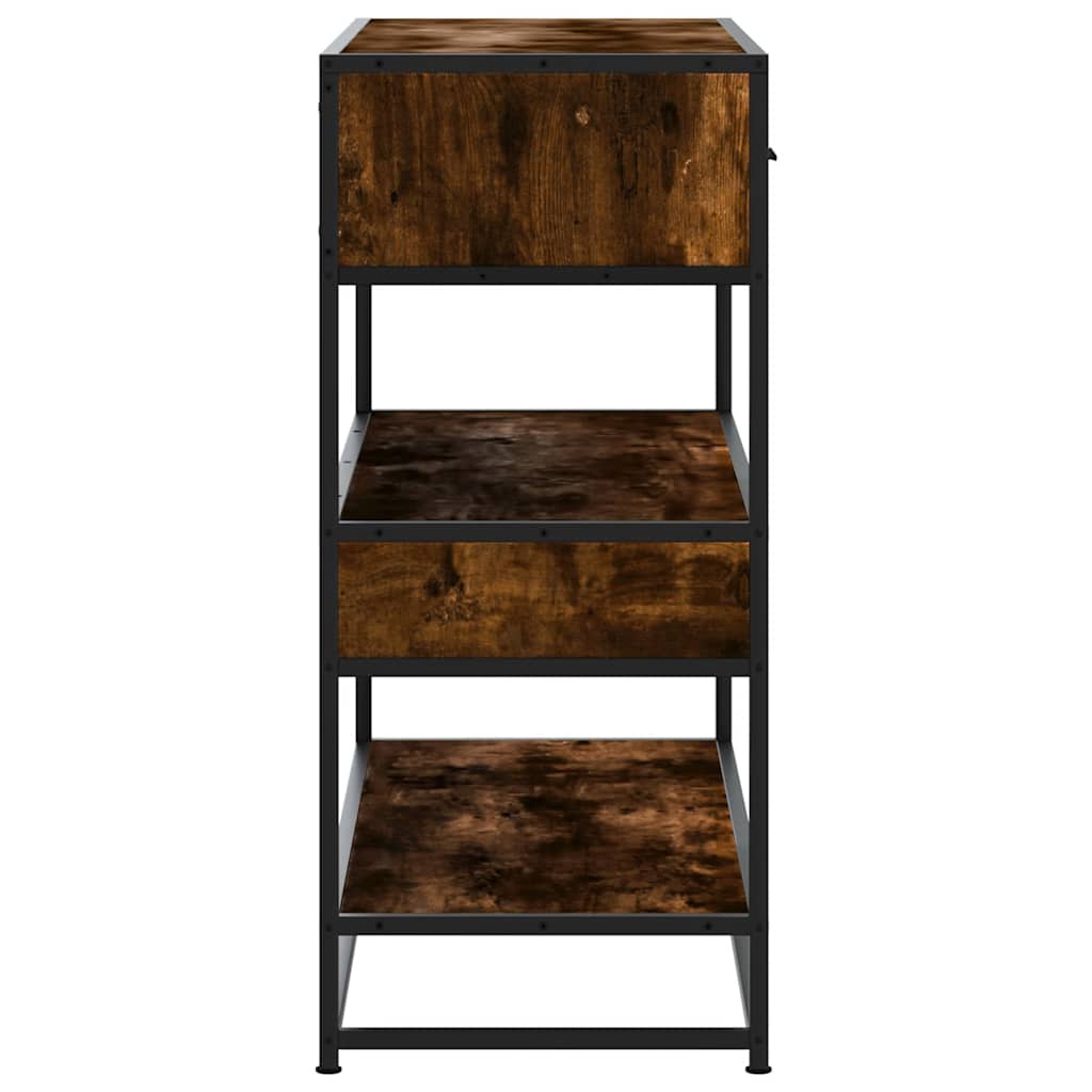 Tavolino Consolle Rovere Fumo 90x35x80 cm in Legno Multistrato