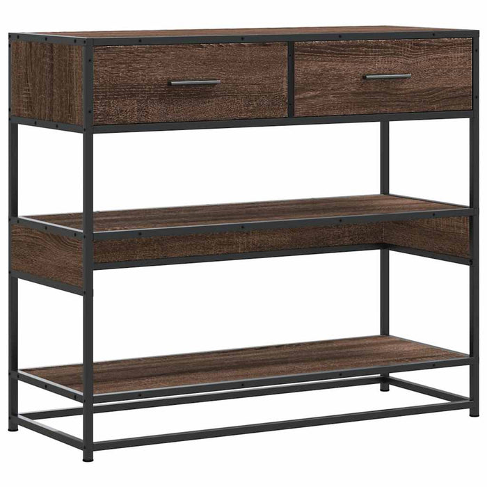 Tavolo Consolle Rovere Marrone 90x35x80 cm Legno Multistrato 849183