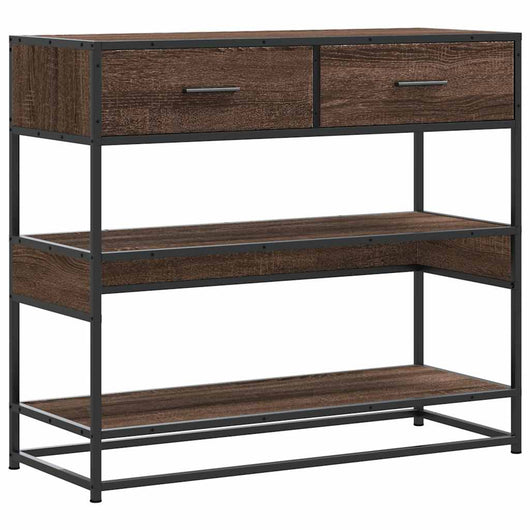 Tavolo Consolle Rovere Marrone 90x35x80 cm Legno Multistrato