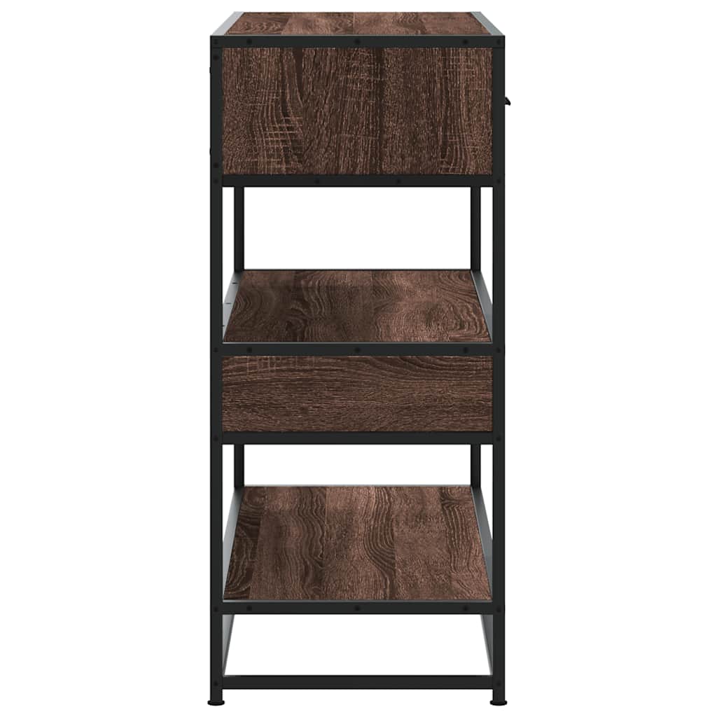 Tavolo Consolle Rovere Marrone 90x35x80 cm Legno Multistrato 849183