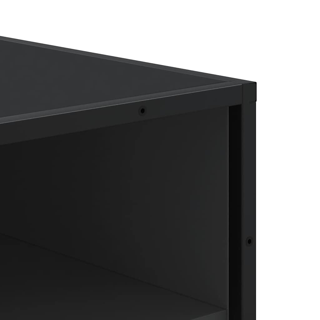 Scarpiera Nera 48x38x97,5 cm in Legno Multistrato