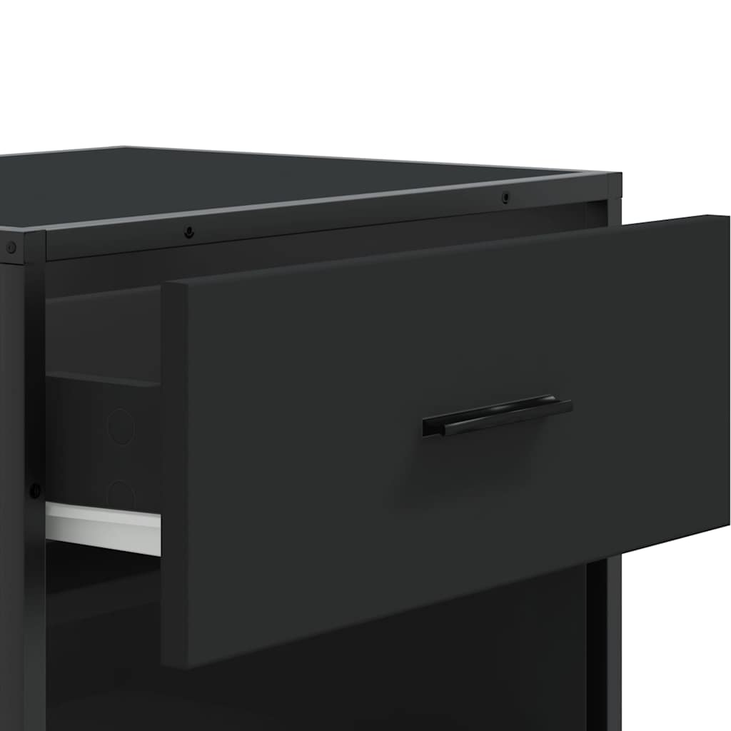 vidaXL Scarpiera Nera 48x38x97,5 cm in Legno Multistrato