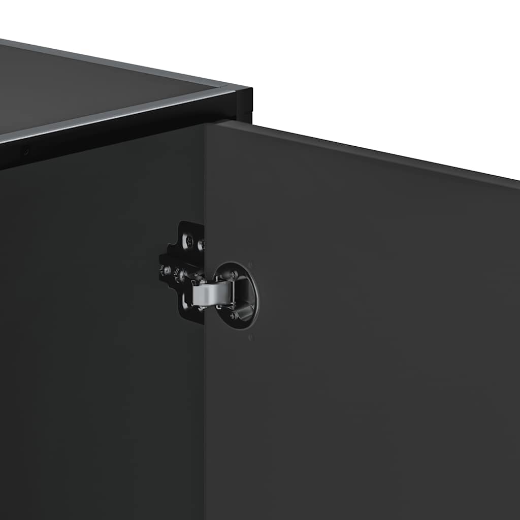 Scarpiera Nera 100x40x53,5 cm in Truciolato e Metallo 849214