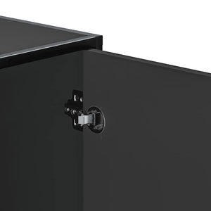 Scarpiera Nera 100x40x53,5 cm in Truciolato e Metallo 849214