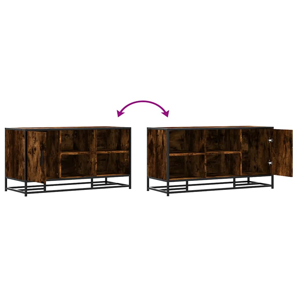 vidaXL Scarpiera in Rovere Fumo 100x40x53,5 cm in Truciolato e Metallo