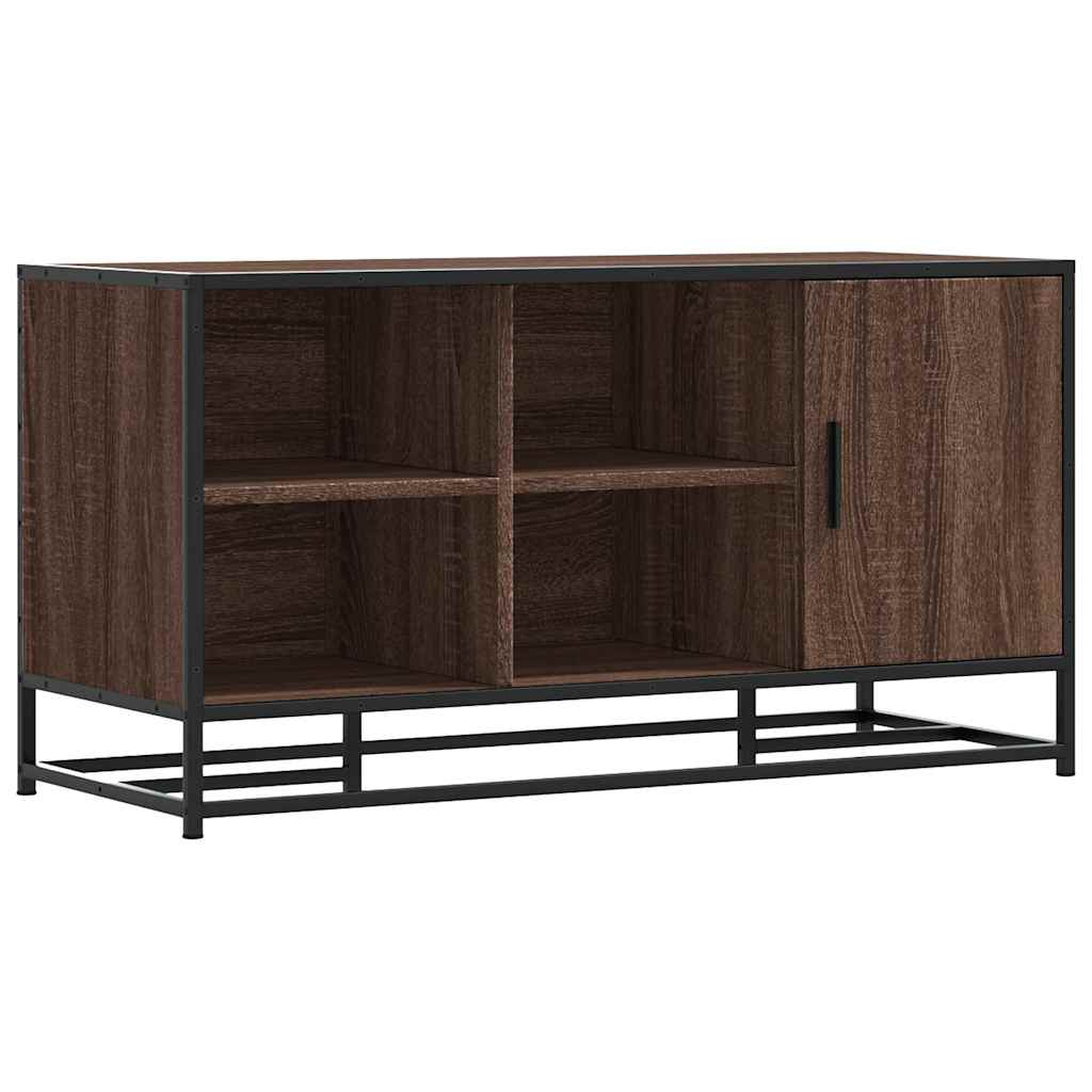 Scarpiera Rovere Marrone 100x40x53,5 cm in Truciolato e Metallo 849218