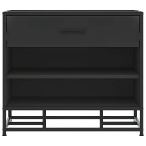 Panca Portaoggetti Nera 60x40x53,5 cm Multistrato e Metallo 849219