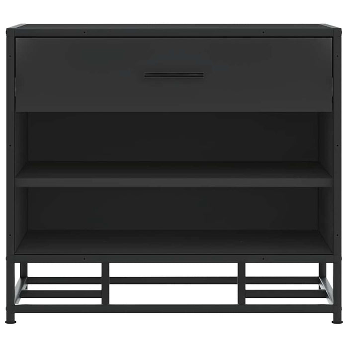 Panca Portaoggetti Nera 60x40x53,5 cm Multistrato e Metallo 849219