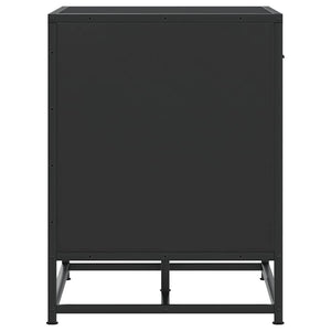 Panca Portaoggetti Nera 60x40x53,5 cm Multistrato e Metallo 849219