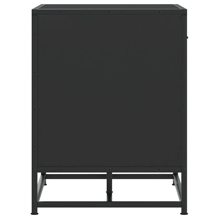 Panca Portaoggetti Nera 60x40x53,5 cm Multistrato e Metallo