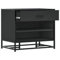 Panca Portaoggetti Nera 60x40x53,5 cm Multistrato e Metallo 849219