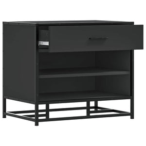 Panca Portaoggetti Nera 60x40x53,5 cm Multistrato e Metallo 849219