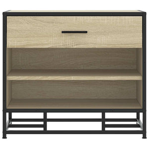 Panca Portaoggetti Rovere Sonoma Legno Multistrato e Metallo 849220