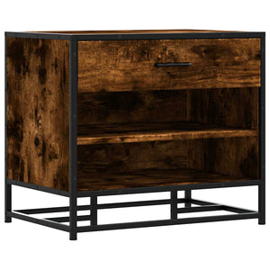 Panca Portaoggetti Rovere Fumo Legno Multistrato e Metallo 849221