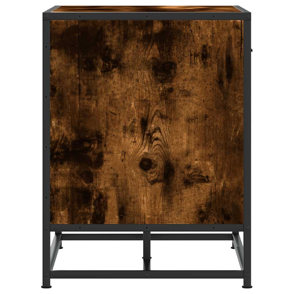 Panca Portaoggetti Rovere Fumo Legno Multistrato e Metallo 849221