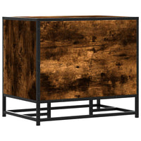 Panca Portaoggetti Rovere Fumo Legno Multistrato e Metallo 849221