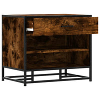 vidaXL Panca Portaoggetti Rovere Fumo Legno Multistrato e Metallo