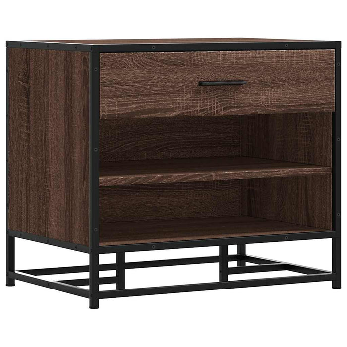 Panca Portaoggetti Rovere Marrone Legno Multistrato e Metallo 849223