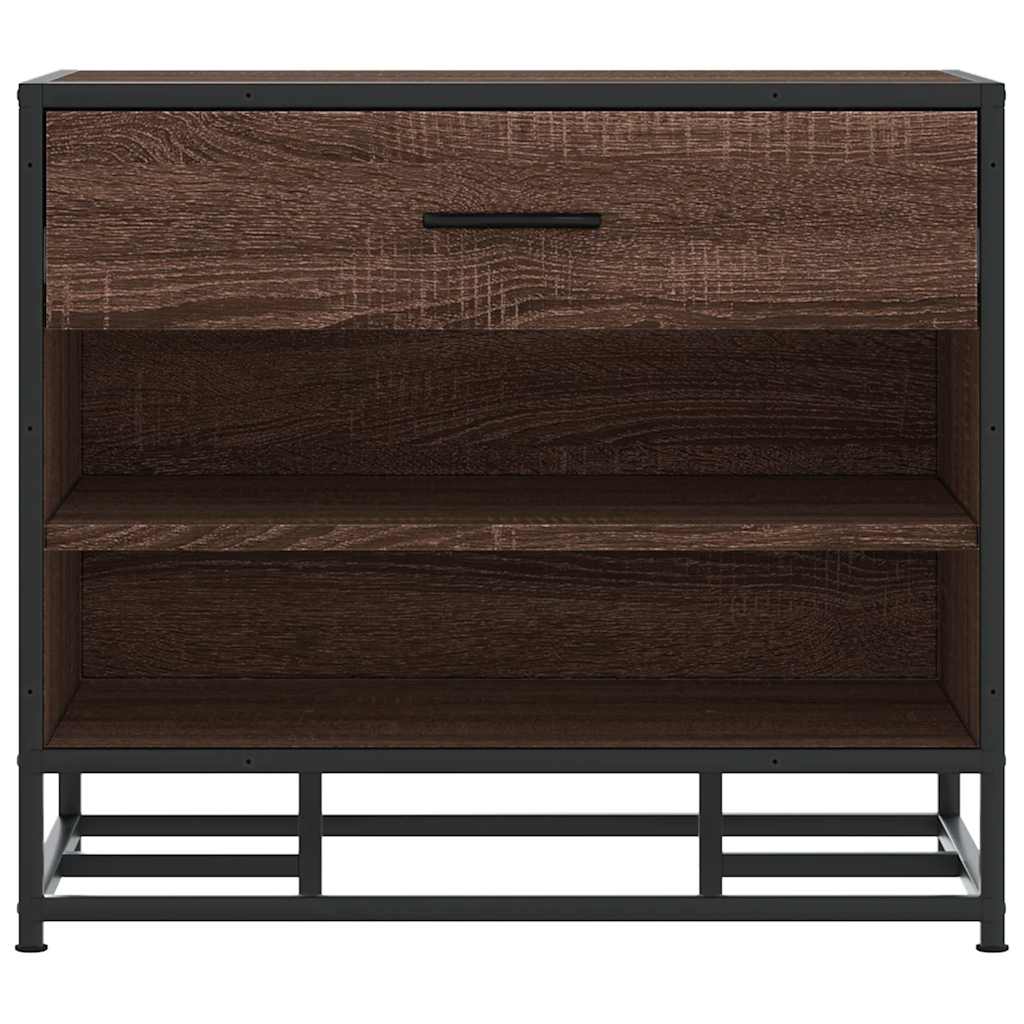 Panca Portaoggetti Rovere Marrone Legno Multistrato e Metallo 849223