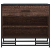 Panca Portaoggetti Rovere Marrone Legno Multistrato e Metallo 849223