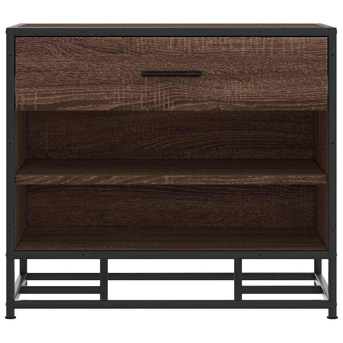 Panca Portaoggetti Rovere Marrone Legno Multistrato e Metallo 849223