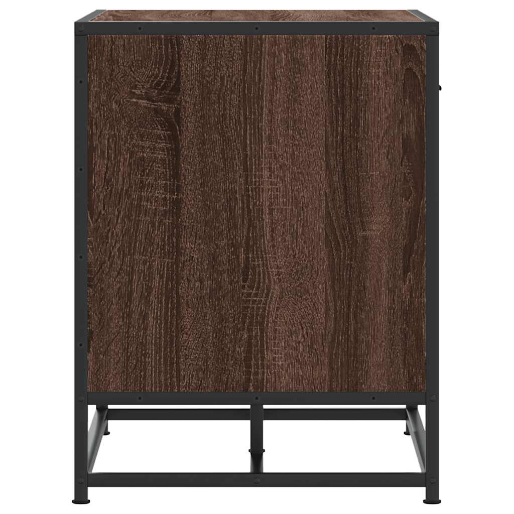 vidaXL Panca Portaoggetti Rovere Marrone Legno Multistrato e Metallo