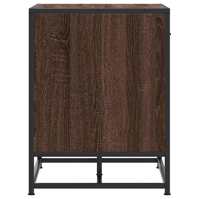 vidaXL Panca Portaoggetti Rovere Marrone Legno Multistrato e Metallo