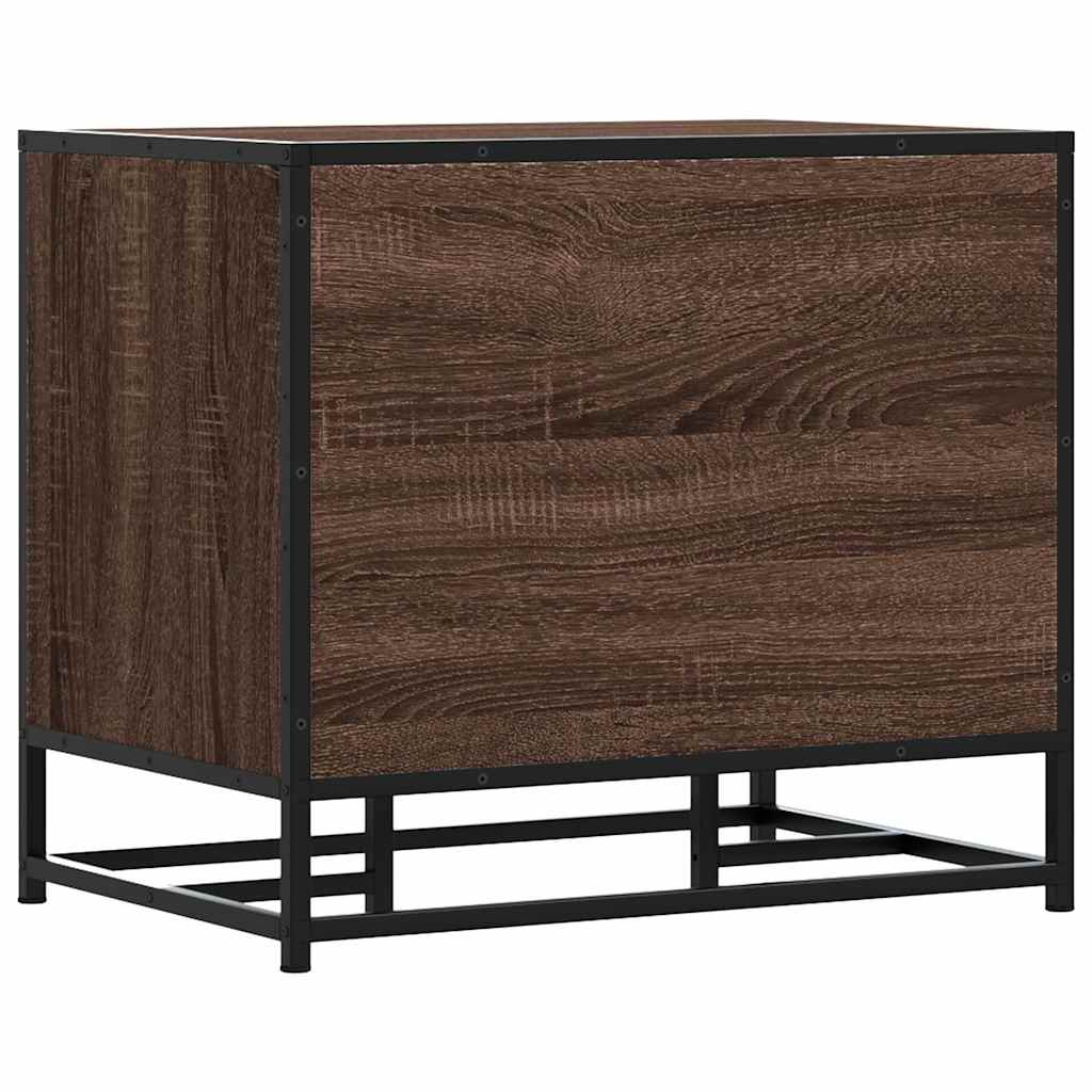 Panca Portaoggetti Rovere Marrone Legno Multistrato e Metallo 849223