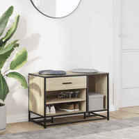 Panca Portaoggetti Rovere Sonoma Legno Multistrato e Metallo 849225