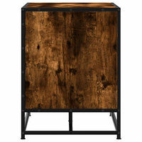 Panca Portaoggetti Rovere Fumo Legno Multistrato e Metallo