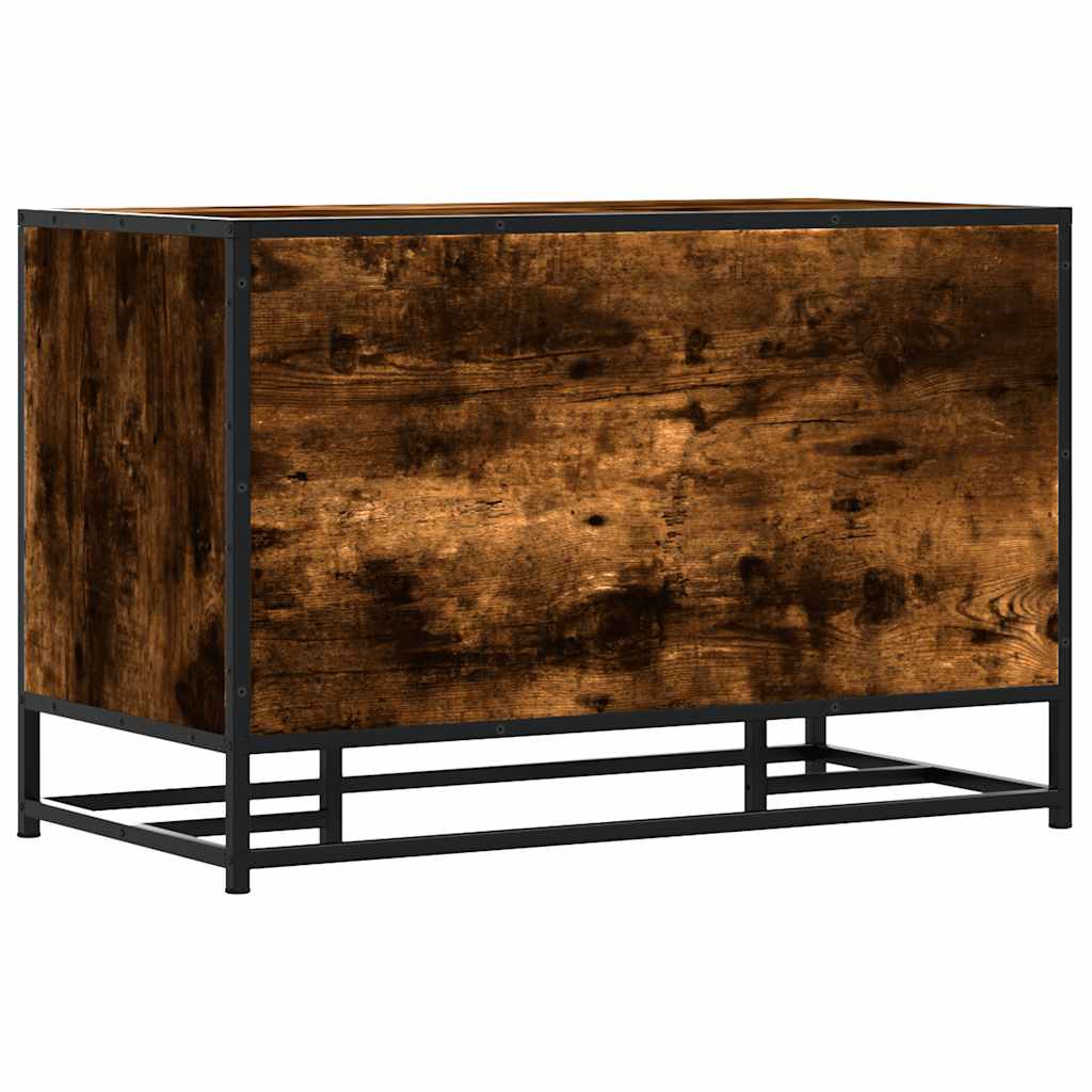 Panca Portaoggetti Rovere Fumo Legno Multistrato e Metallo