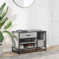 Panca Portaoggetti Grigio Sonoma Legno Multistrato e Metallo 849227