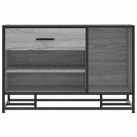 Panca Portaoggetti Grigio Sonoma Legno Multistrato e Metallo