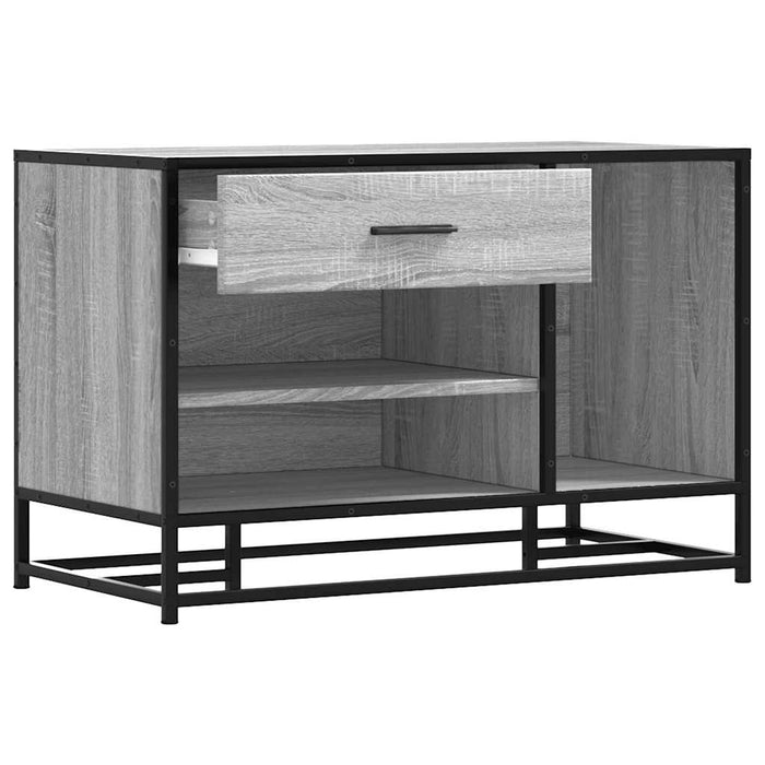 Panca Portaoggetti Grigio Sonoma Legno Multistrato e Metallo 849227