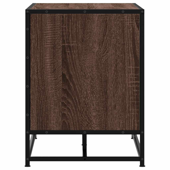 vidaXL Panca Portaoggetti Rovere Marrone Legno Multistrato e Metallo