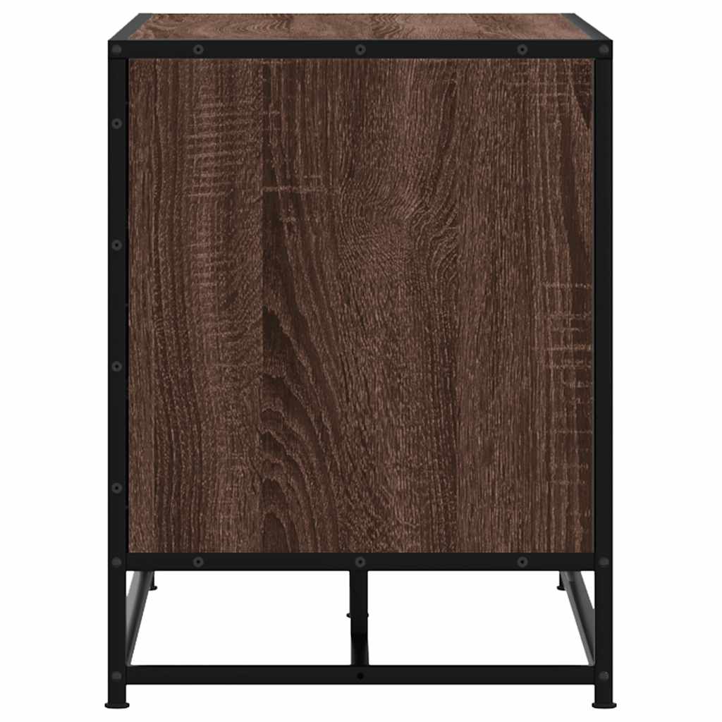 Panca Portaoggetti Rovere Marrone Legno Multistrato e Metallo 849228