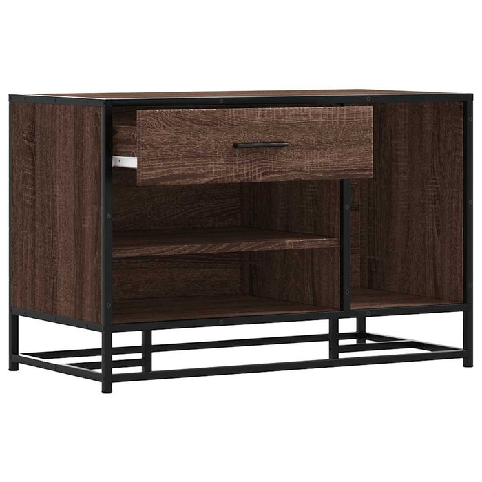 Panca Portaoggetti Rovere Marrone Legno Multistrato e Metallo 849228