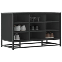 Scarpiera Nera 84x40x53,5 cm in Truciolato e Metallo 849229