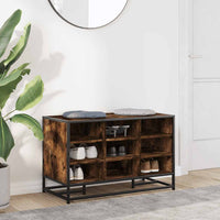 Scarpiera in Rovere Fumo 84x40x53,5 cm in Truciolato e Metallo 849231