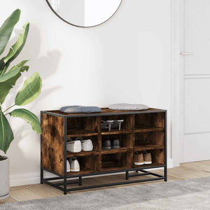 Scarpiera in Rovere Fumo 84x40x53,5 cm in Truciolato e Metallo