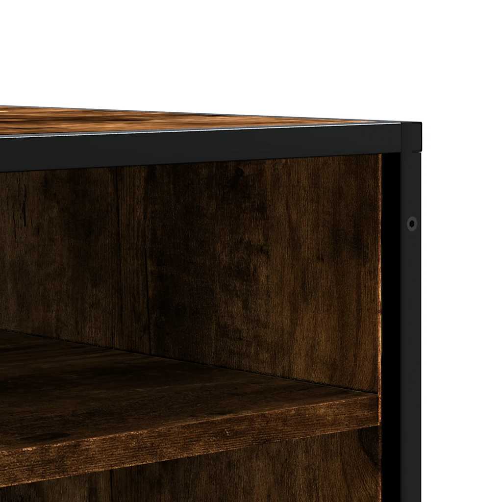 Scarpiera in Rovere Fumo 84x40x53,5 cm in Truciolato e Metallo